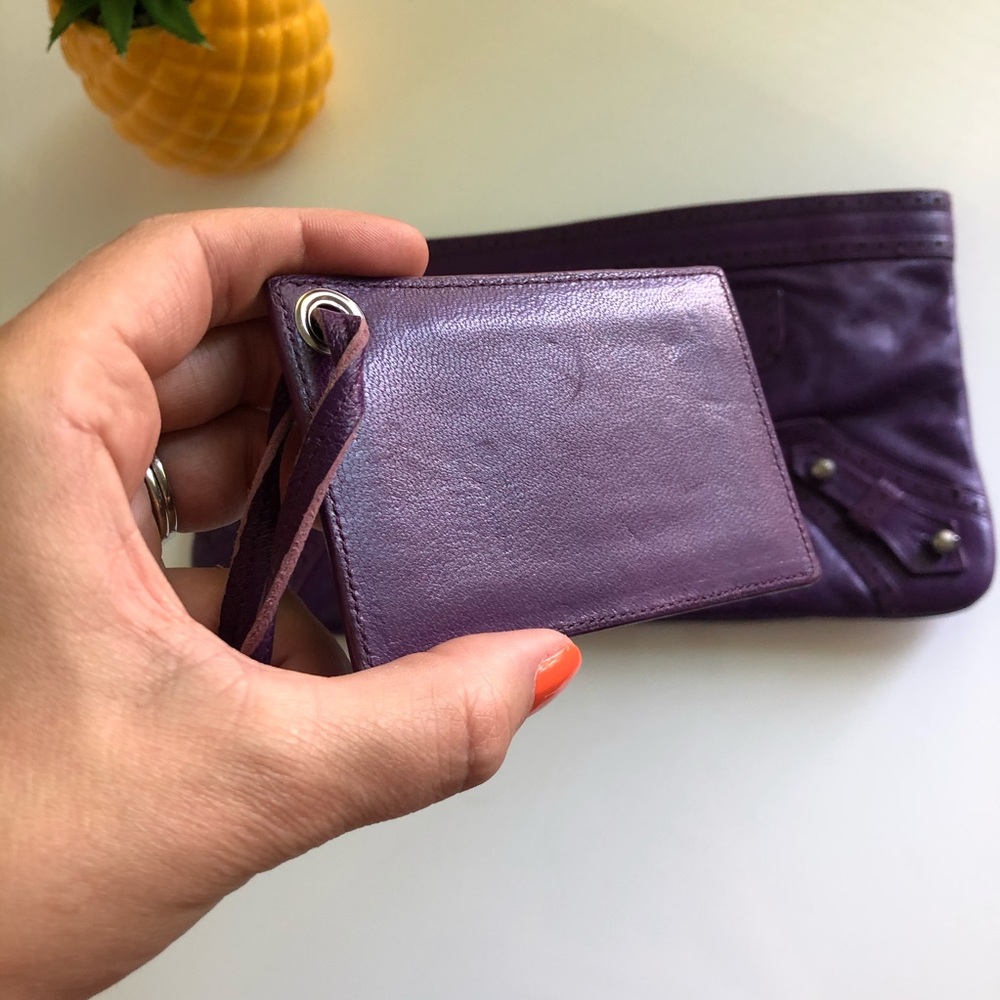 Balenciaga Purple Leather Clutch - Picture 11 of 14